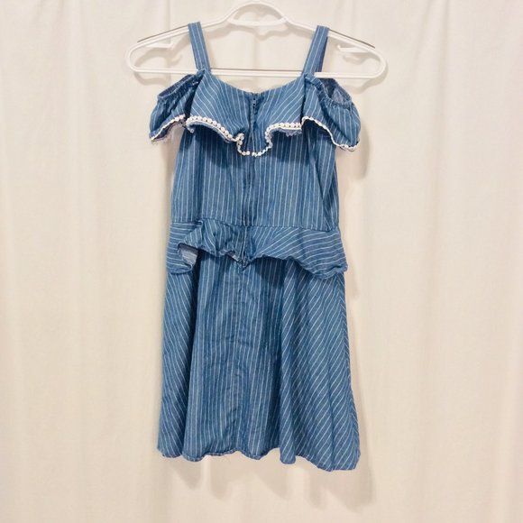 BCBGirls Tencel Ruffle Dress Blue - Picture 2 of 3